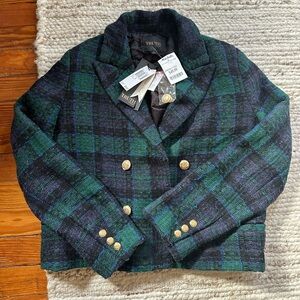 NWT Green & Navy Blazer Gold Buttons